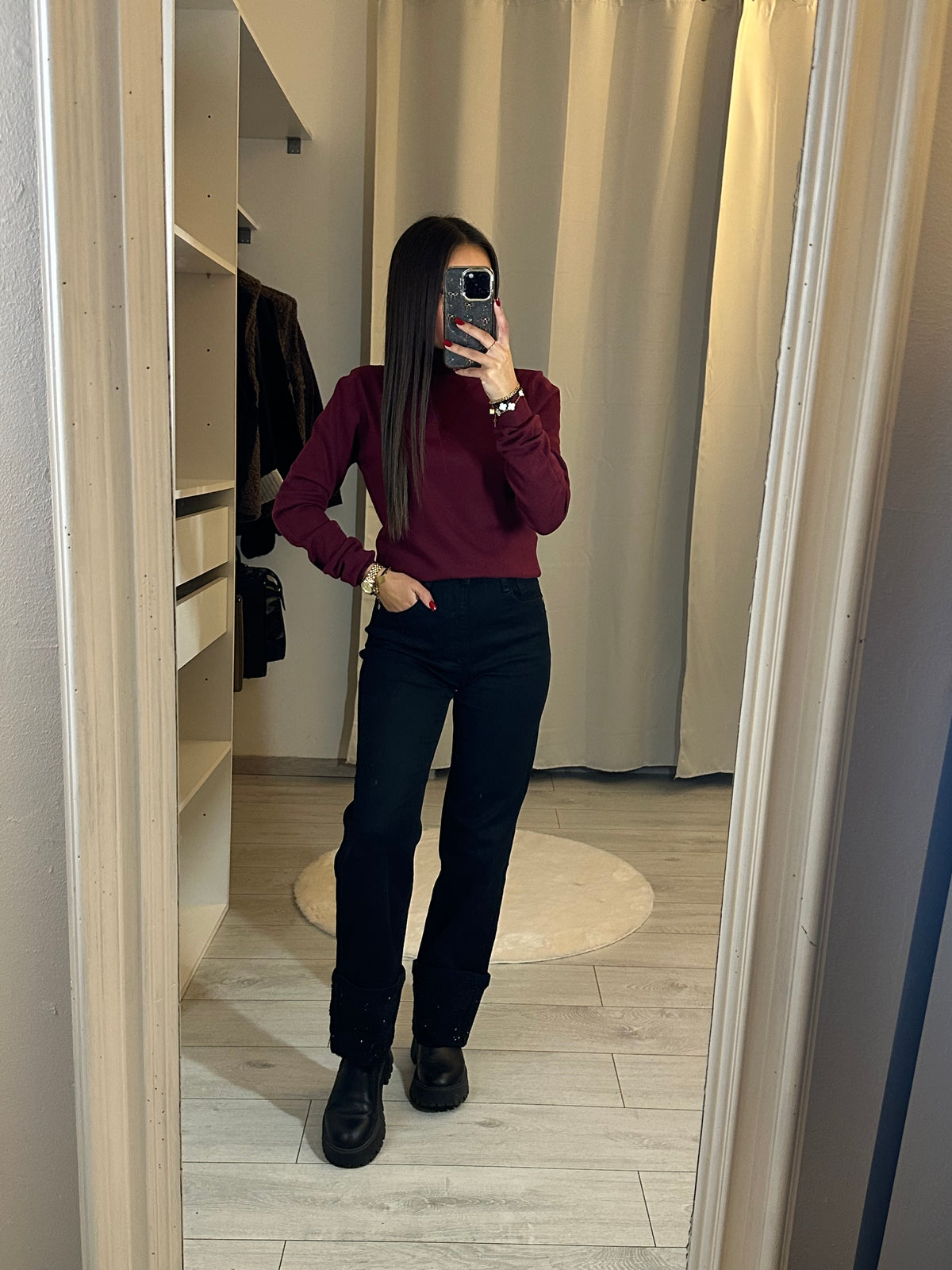 Pull col roulé